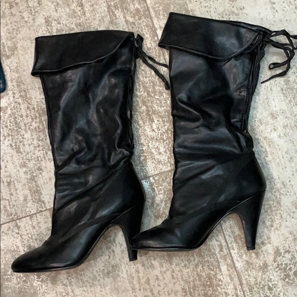 Black Heeled Boots - Size 7